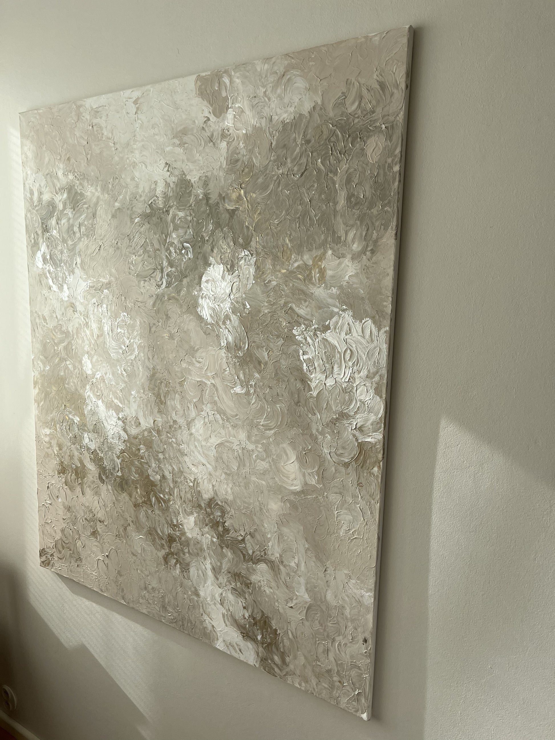Abstract art piece on a white wall
